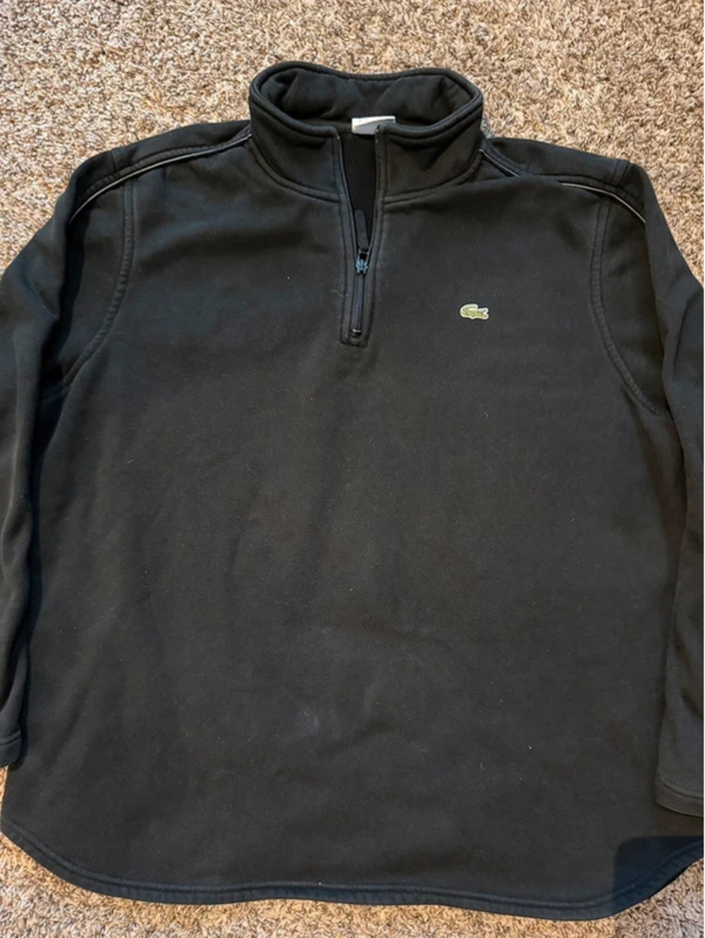 Lacoste sport black quarter zip sweater xxl 7 men vintage